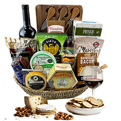 Charcuterie Wine & Cheese Gift Basket