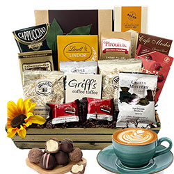 COFFEE PLUS Gift Set | Basket for Coffee Lovers | Gourmet Box Sampler  |Specialty Espresso Capsules │Compatible with Nespresso Original Machines 