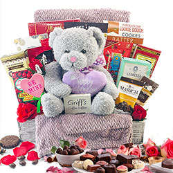 Valentines Day Teddy Bear & Chocolates