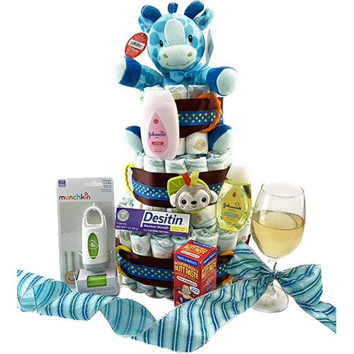 A Special Delivery New Baby Gift Basket - Blue - baby bath set - baby boy  gift basket - new baby gift basket - baby gift baskets - baby shower gifts