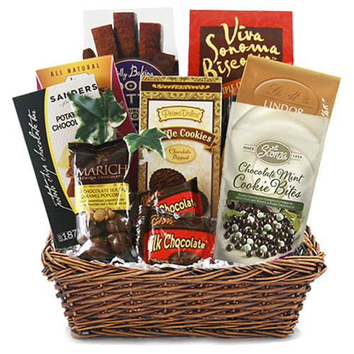Custom Baskets: Chocolate Theme: Med Chocolate Gift Basket BP1010 | DIYGB