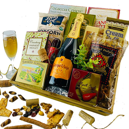 Bubbly Bliss Wine Gift Basket