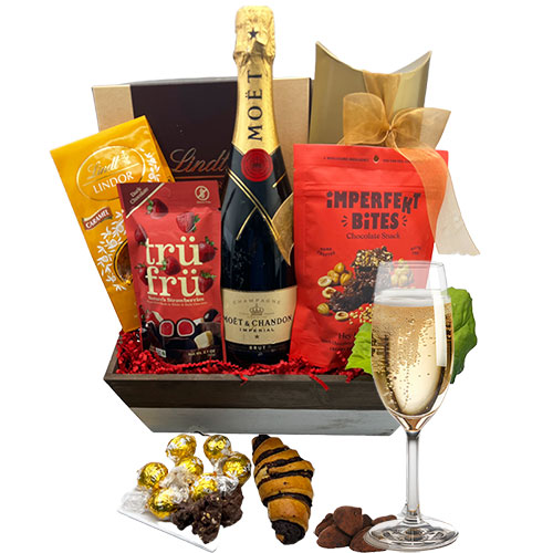 Wine Gift Baskets: Champagne Chocolates Wine Gift Basket