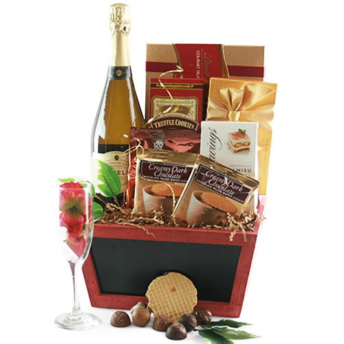 Wine Gift Baskets: Champagne Truffles Wine Gift Basket | DIYGB