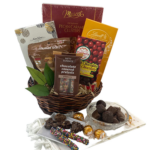 Chocolate Lovers Gift Basket | dark chocolate or milk chocolate