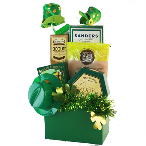 st patricks day themed basket