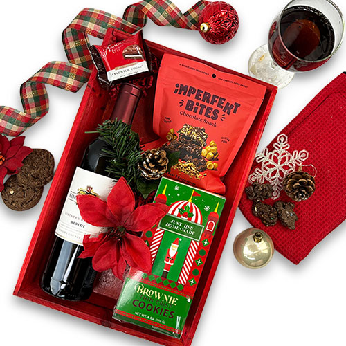 Christmas Wine Gift Basket